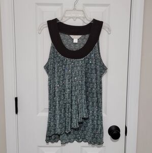 Christopher & Banks Green and Brown Tank Top (Sz S)